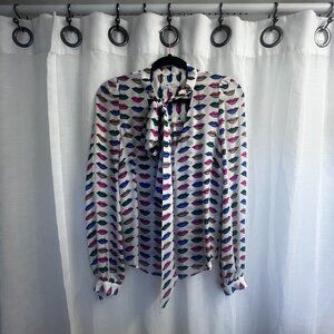 MILLY | Silk Bow Kiss Blouse